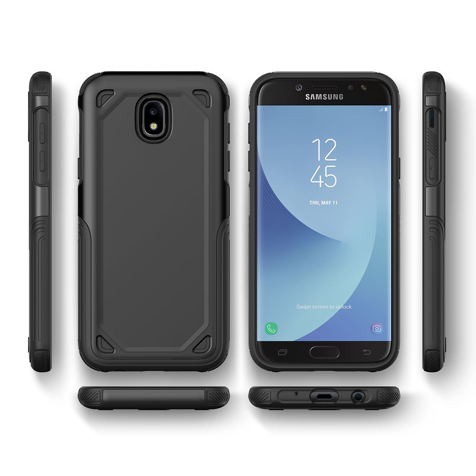 Hybrid Guard Shockproof Case for Samsung Galaxy J7 Pro Black